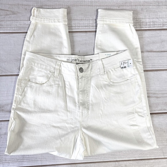 Off white High Rise Ankle Jeggings by M Jeans Maurice’s Rolled Hem Curvy - Picture 1 of 9
